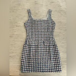 Endless Rose Blue and White Sequin Sleeveless Mini Dress
